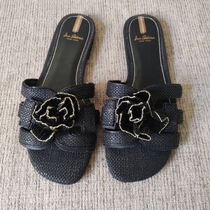 Sam Edelman Black Woven Slide Sandals